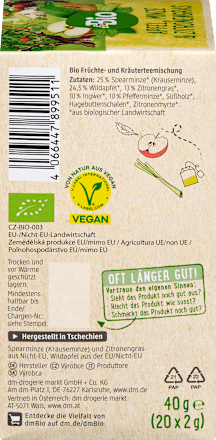bio bylinný čaj máta, jablko a citronová tráva 20x2 g dmBio