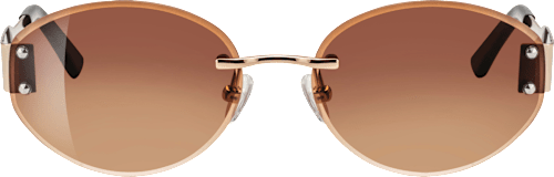 Sonnenbrille Erwachsene, randlos mit goldenen Bügeln & ovalen braun getönten Gläsern SUNDANCE