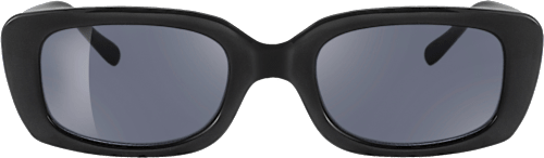 Sonnenbrille Erwachsene, schwarzes, ovales Gestell mit schwarz getönten Gläsern SUNDANCE