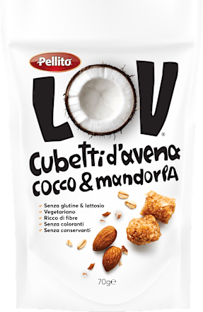 Cubetti d'avena, cocco e mandorle Pellito