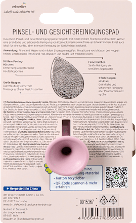 houbička na čištění štětců a pleti, více druhů ebelin