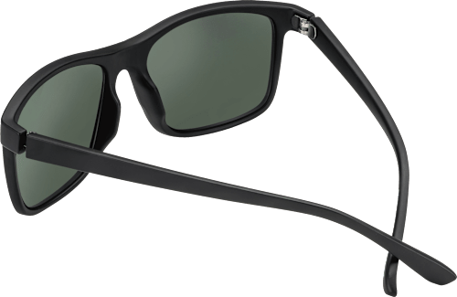 Sonnenbrille Erwachsene, schwarzes Gestell, schwarz grün getönte Gläser SUNDANCE