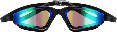 Schwimmbrille Kids, schwarzer Rahmen, bunt verspiegelt SUNDANCE