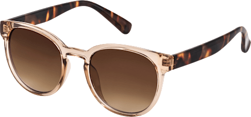 Sonnenbrille Erwachsene, cremefarbenes transparentes Gestell, braun getönte Gläser SUNDANCE