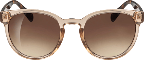 Sonnenbrille Erwachsene, cremefarbenes transparentes Gestell, braun getönte Gläser SUNDANCE