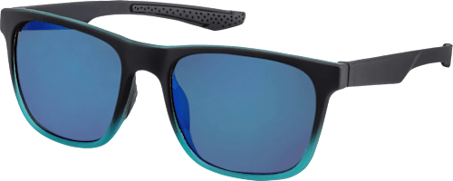 Sonnenbrille Erwachsene, schwarz hellblaues Gestell, blau getönte Gläser SUNDANCE