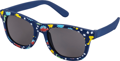 Sonnenbrille Kids, blaues Gestell mit bunten Dinos SUNDANCE