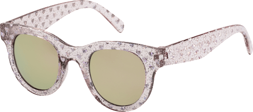Sonnenbrille Kids, transparentes Gestell mit Glitzer & Herzen SUNDANCE