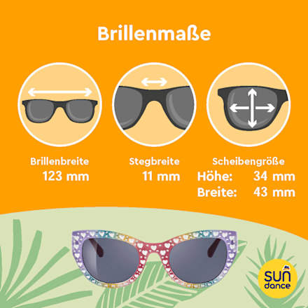 Sonnenbrille Kids, pastellfarbenes Gestell mit Herzen SUNDANCE