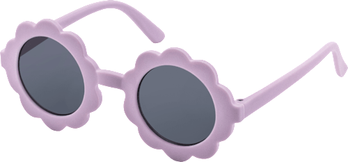 Sonnenbrille Kids, lilafarbenes Gestell in Blütenform, runde Gläser SUNDANCE