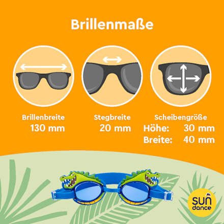 Schwimmbrille Kids, blau mit Krokodil SUNDANCE