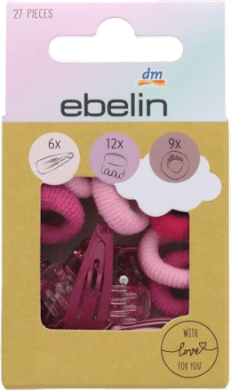 Set elastici e mollette rosa ebelin