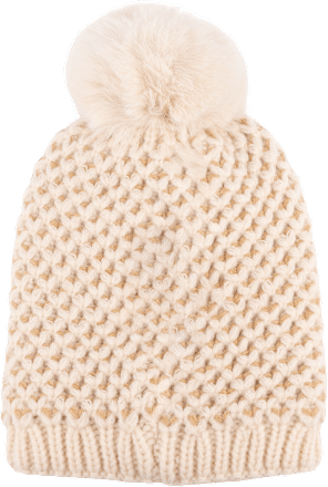 Zimska kapa s pomponom – bež toplo & meko