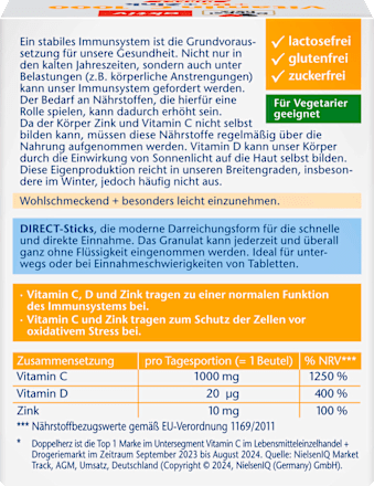  Aktiv Vitamina C 1000 + D3 + Zinc DIRECT Doppelherz