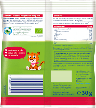 Malinowe wafelki ryżowe BIO HiPP