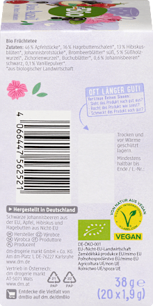 Ovocno-bylinný čaj Deine Auszeit jablko, ibištek & čierne ríbezle dmBio