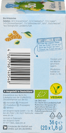 Bio zeliščni čaj (20 x 1,8 g) dmBio