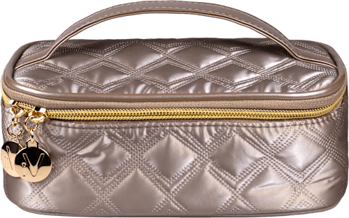 Kosmetyczka kuferek pikowany Gold Black, złoty intervion