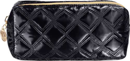 Kosmetyczka pikowana piórnik Gold Black, czarna intervion