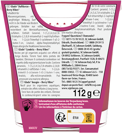 Duftkerze im Glas Berry Vibes 112 g  glade