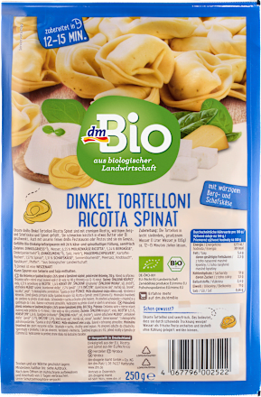 Bio tortelini s polnilom iz rikote in špinače dmBio