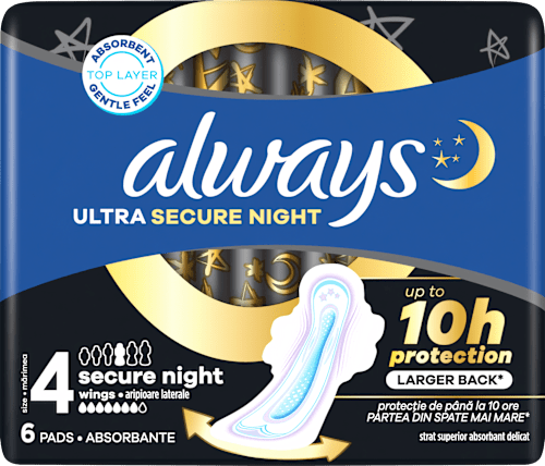 Дамски превръзки Ultra Secure Night, размер 4 always
