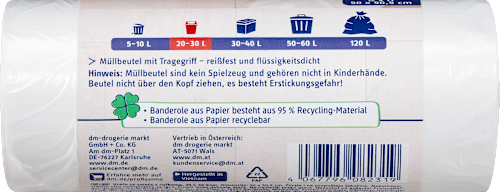 Müllbeutel 20 l mit Tragegriff Profissimo