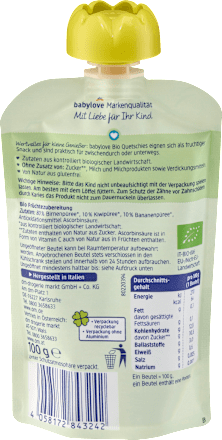 Voćna kašica za bebe - užitak kivi i banana u krušci , od 1. godine babylove