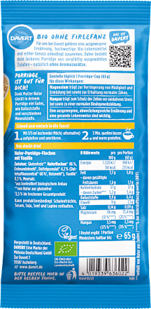 Porridge Cup, Vanille, glutenfrei Davert