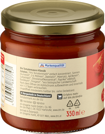 Tomatensauce Klassik dmBio