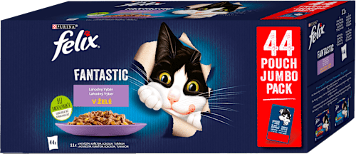 Fantastic kapsičky pro kočky hovězí, kuře, losos, tuňák v želé 44x85g Felix