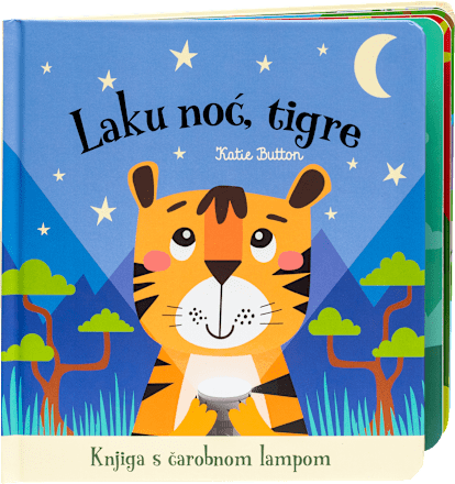 Knjiga s čarobnom lampom Laku noć, tigre MALIK