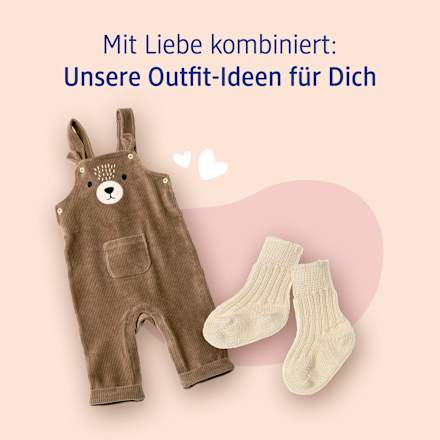 Latzhose aus Ripp-Velours & mit Bären-Motiv, braun, Gr. 86 ALANA
