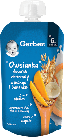 Owsianka deserek zbożowy z mango i bananem, po 6. miesiącu Gerber