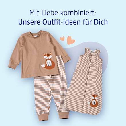 Schlafanzug mit Fuchs-Applikation, braun, Gr. 104 ALANA