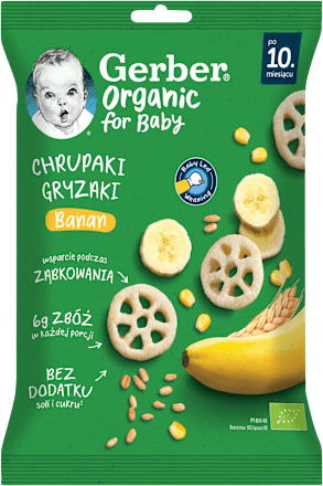 Chrupaki gryzaki banan, Organic po 10. miesiącu Gerber Organic
