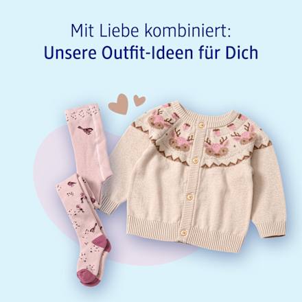 Strickjacke mit Rentier-Norweger-Muster, weiß & rosa, Gr. 86 ALANA