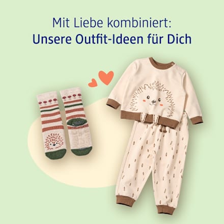 Stoppersocken mit Igel-Muster, beige + braun, Gr. 23/24 ALANA