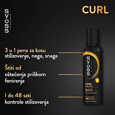 CURL 3u1 pena za kosu syoss