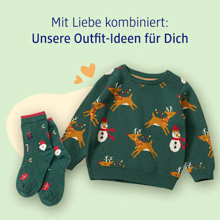 Socken mit Weihnachts-Muster, grün, Gr. 31/33 ALANA