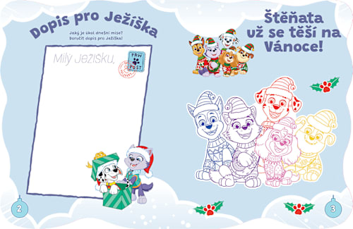 nejkrásnější vánoční omalovánky se samolepkami Paw Patrol  JIRI MODELS