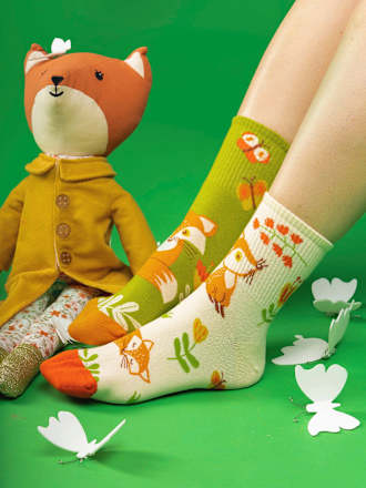 Памучни чорапи Fox & Butterflies, размер 35-38 Dedoles