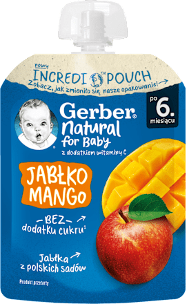 Пюре с ябълка и манго, от 6+ м Gerber