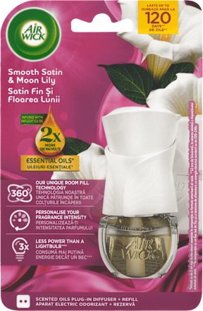 Elektrický osviežovač vzduchu s náplňou - jemný satén a mesačná ľalia Air Wick