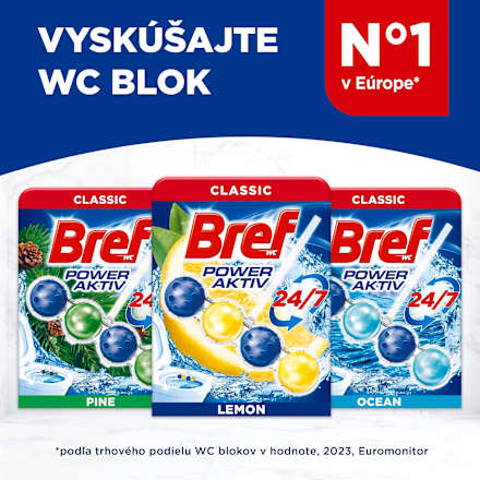 Tuhý WC blok Classic Power Aktiv Lemon XXL Bref