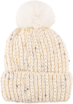 Zimska kapa s pomponom – bež sa šarenim točkicama toplo & meko