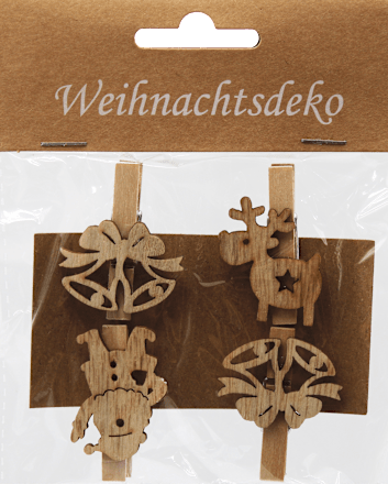 Holzklammern mit weihnachtlichen Motiven KUWOPA