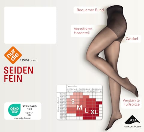 Seidenfein Strumpfhose schwarz 15 DEN, Gr. 38/40 nur die