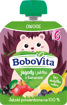 Mus jagody i jabłka z bananem Bobovita