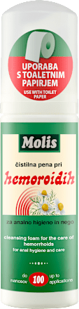 Čistilna pena za higieno pri hemoroidih MOLIS